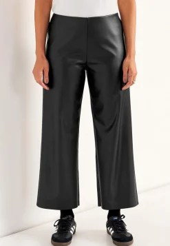 Ankellange bukser i læderimitation