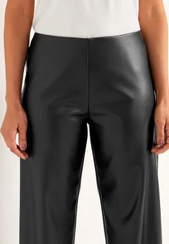 Ankellange bukser i læderimitation