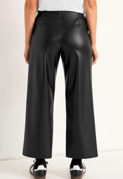 Ankellange bukser i læderimitation