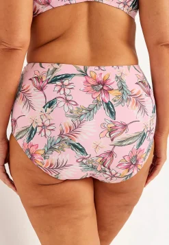 Bikiniunderdel med høj talje og et blomstermønster Honolulu