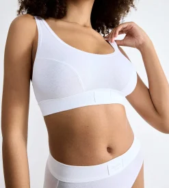 Blød BH-top i bomuld Double comfort