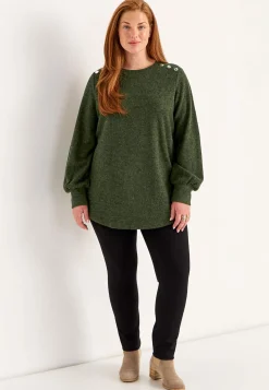 Blød jerseytrøje med knapper Beata