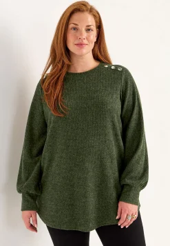 Blød jerseytrøje med knapper Beata