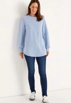 Blød jerseytrøje med knapper Beata