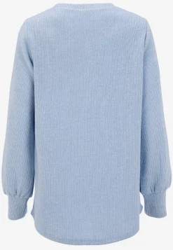 Blød jerseytrøje med knapper Beata