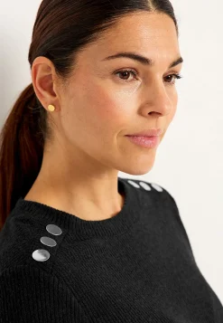 Blød jerseytrøje med knapper Beata