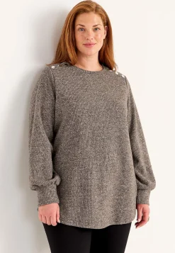 Blød jerseytrøje med knapper Beata