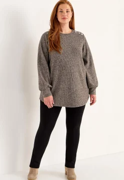 Blød jerseytrøje med knapper Beata