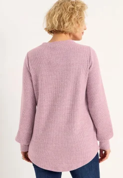 Blød jerseytrøje med knapper Beata