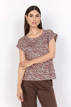Blød top med zebramønster