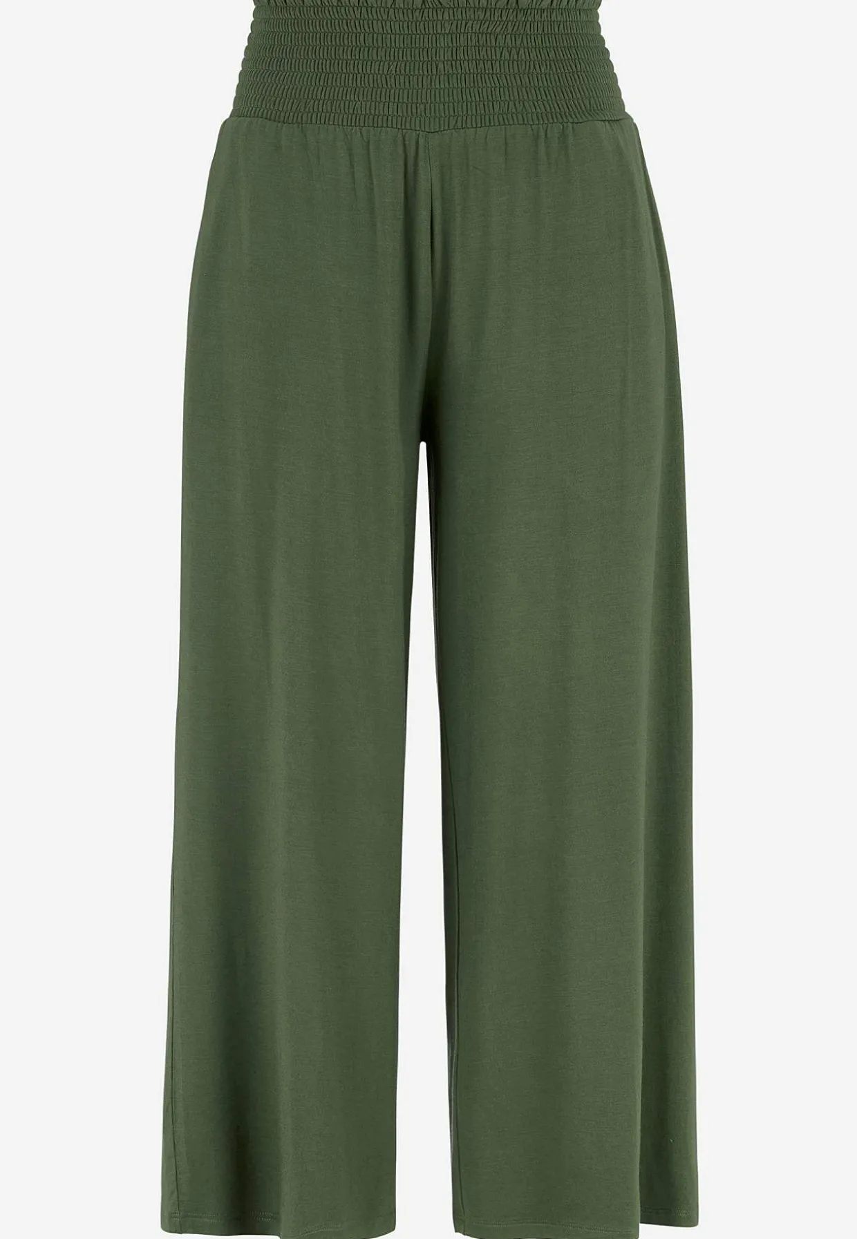 Bløde jerseybukser med smocket elastisk talje Liv