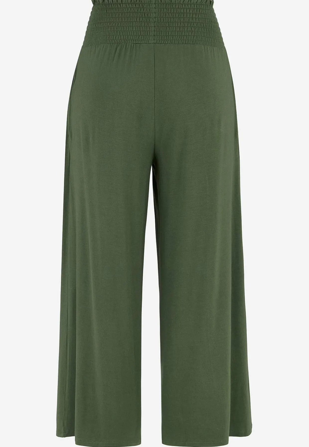 Bløde jerseybukser med smocket elastisk talje Liv