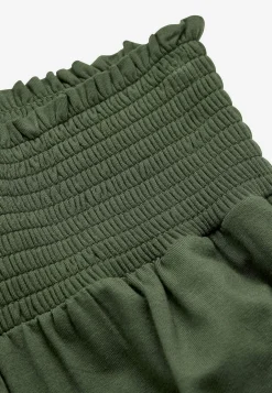 Bløde jerseybukser med smocket elastisk talje Liv