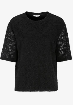 Blondetop med afrundet krave