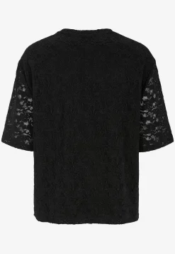 Blondetop med afrundet krave