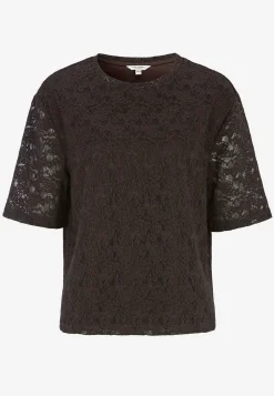 Blondetop med afrundet krave