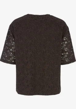 Blondetop med afrundet krave