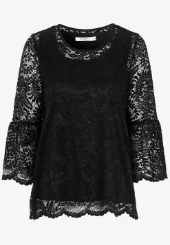 Blondetop med trompetærme