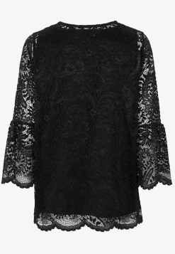 Blondetop med trompetærme