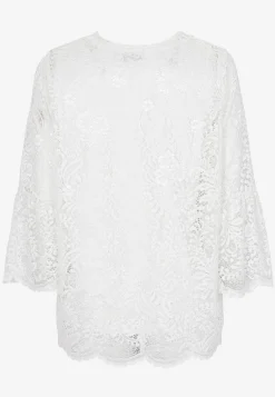 Blondetop med trompetærme