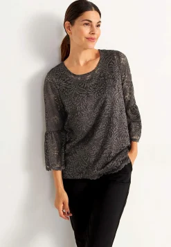 Blondetop med trompetærme | Cellbes