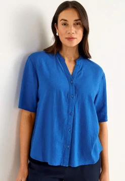 Bluse i hørblanding