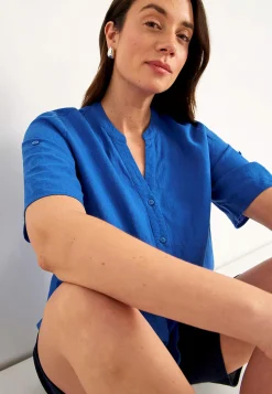 Bluse i hørblanding