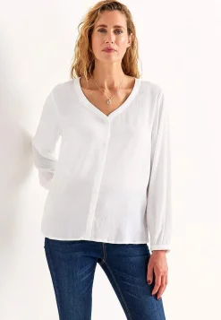 Bluse med crepe kvalitet