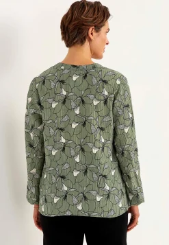 Bluse med et blomstermønster og struktur