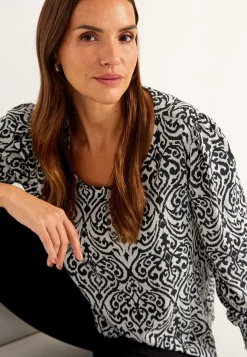 Bluse med smock ved manchetterne