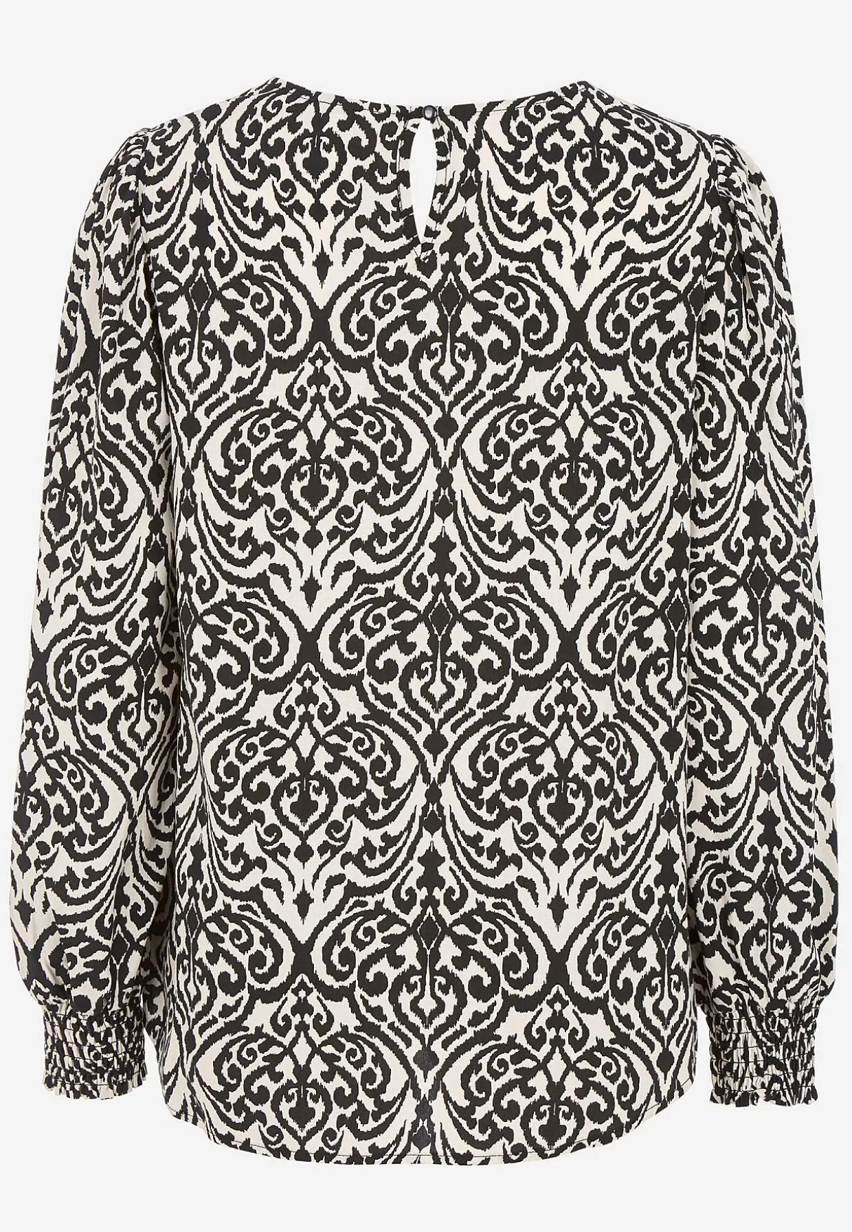 Bluse med smock ved manchetterne