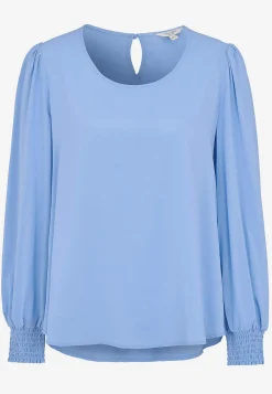 Bluse med smock ved manchetterne