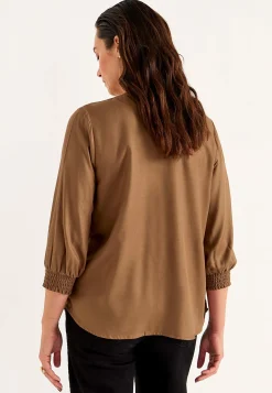 Bluse med syede lægge | Cellbes