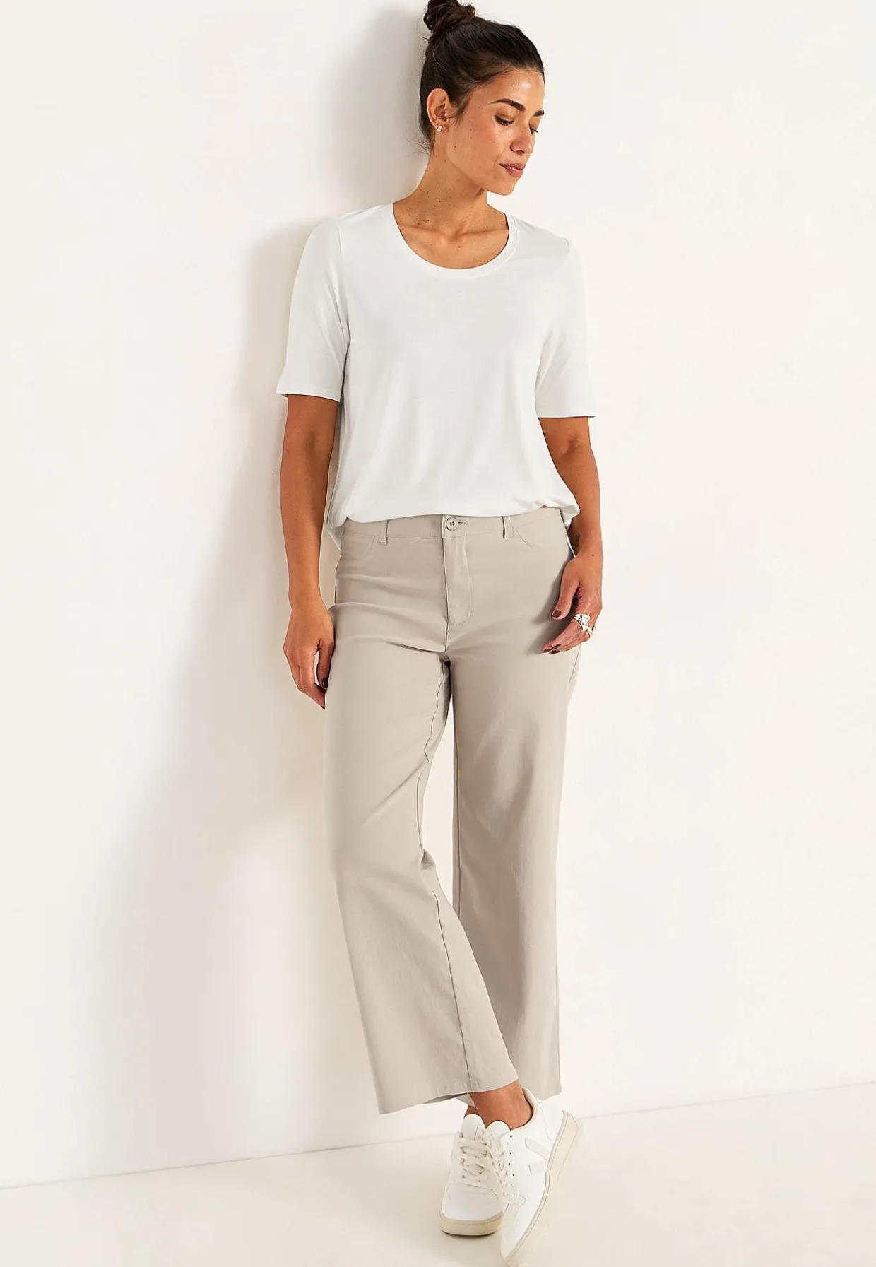 Brede ankelbukser i bengalin