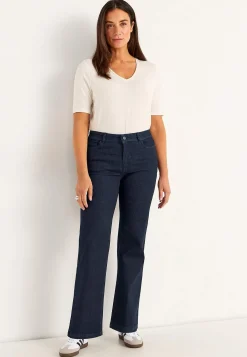 Brede jeans i denim med superstræk Sara