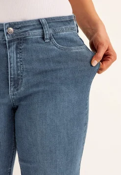 Brede jeans i denim med superstræk Sara