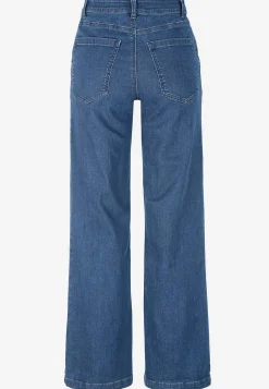 Brede jeans med syede pressefolder Mia