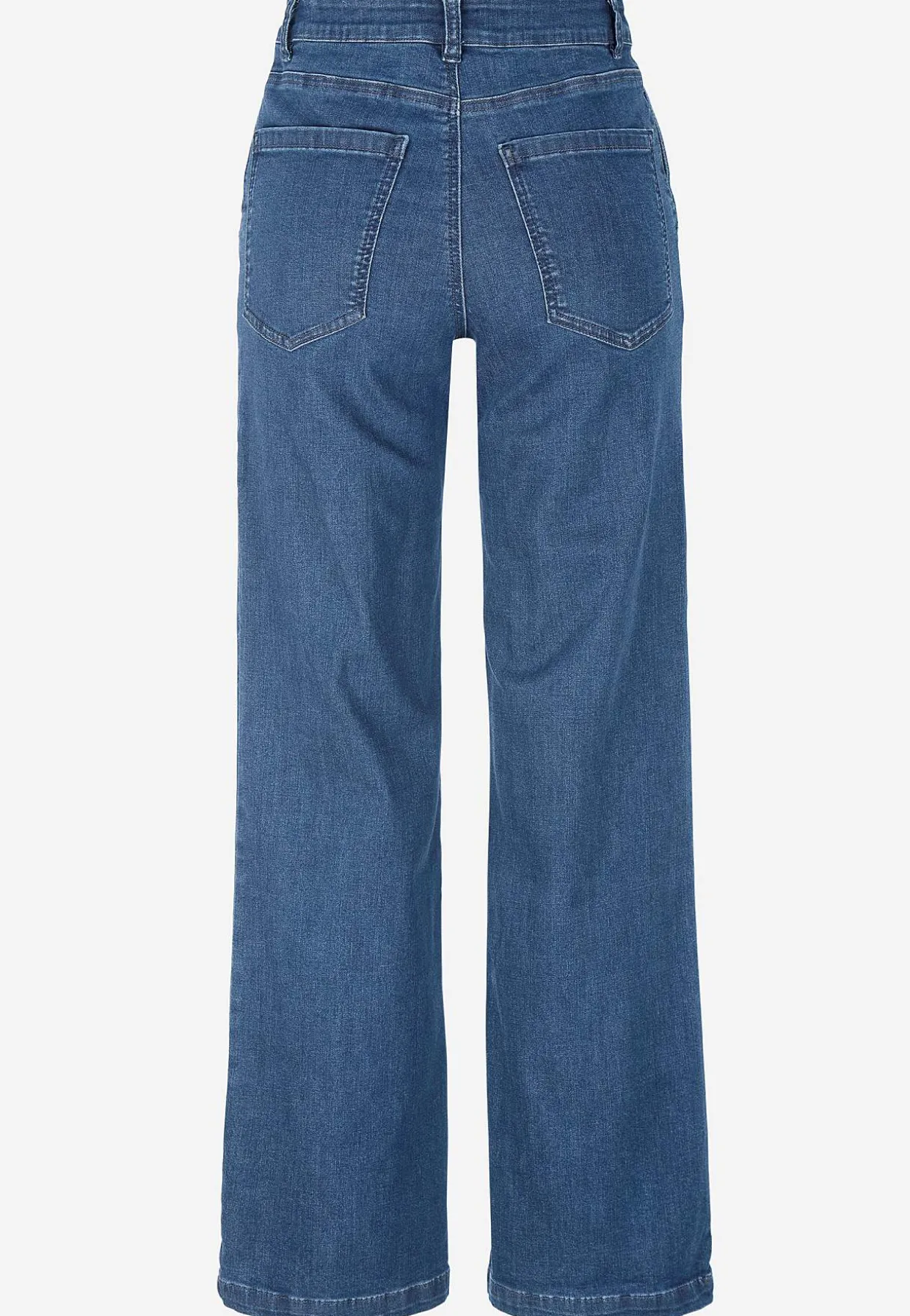 Brede jeans med syede pressefolder Mia