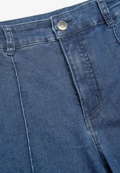 Brede jeans med syede pressefolder Mia