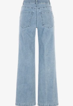 Brede jeans med syede pressefolder Mia