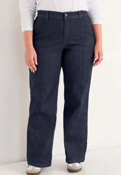 Brede jeans med syede pressefolder Mia | Cellbes