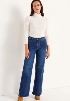 Brede, lange jeans med høj talje Renata | Cellbes