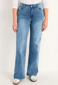 Brede, lange jeans med høj talje Renata | Cellbes