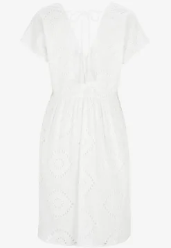 Broderie anglaise (hulbroderet) tunikakjole