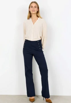 Bukser i bengalin med dekorative knapper | Cellbes