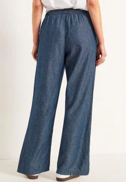 Bukser i denim med brede ben