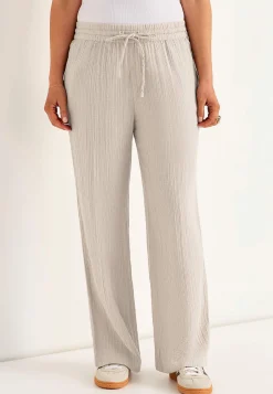 Bukser i rynket bomuld