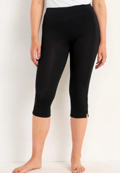 Capri leggings med sideslidser