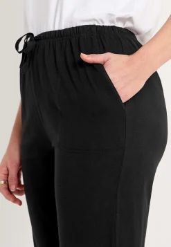 Capribukser i jersey med ribkant