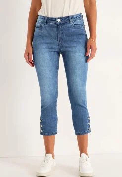 Crop jeans med design med fem lommer | Cellbes